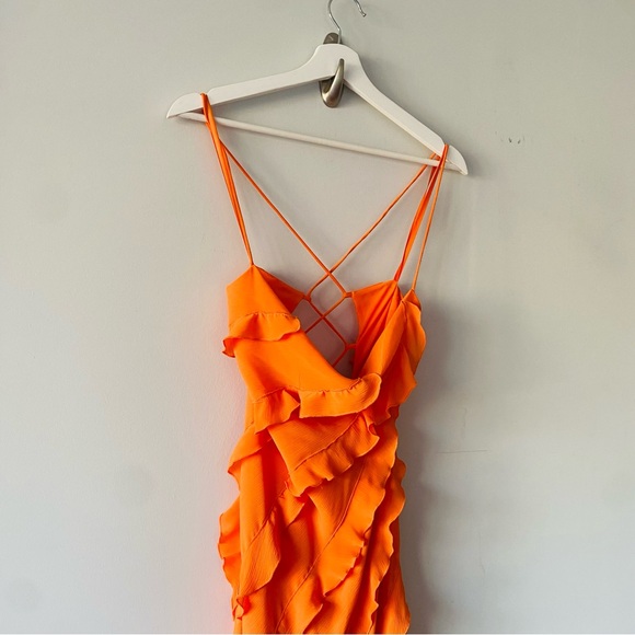 STAUD Elvire Dress in Nectarine Size Medium - Picture 6 of 10